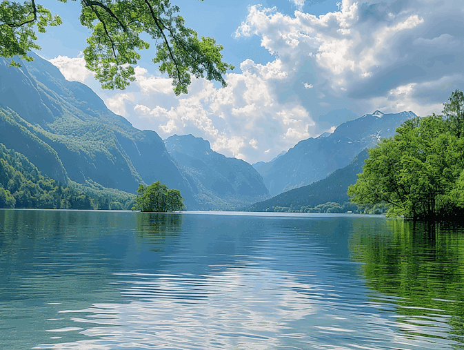 Serene Lakeside Landscape