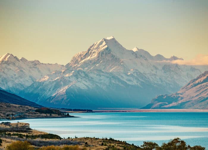 Road to Mt Cook, the highest mountain in New Zealand.