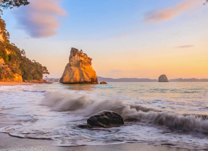 Cathedral Cove, Coromandel, New Zealand at Dawn